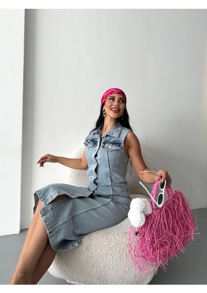 Sıfır Kol Kar Yıkama Tunik Ceket Mavi D2520 fiyatları