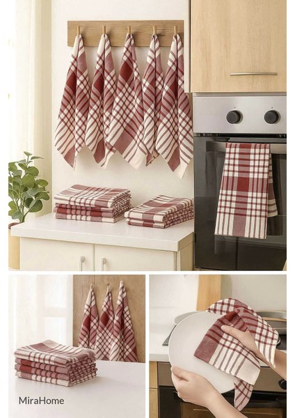 10 Lu Lüks Bulaşık Kurulama Bezi ve Mutfak Peçetesi 50X70 cm Daily Bordo fiyatları