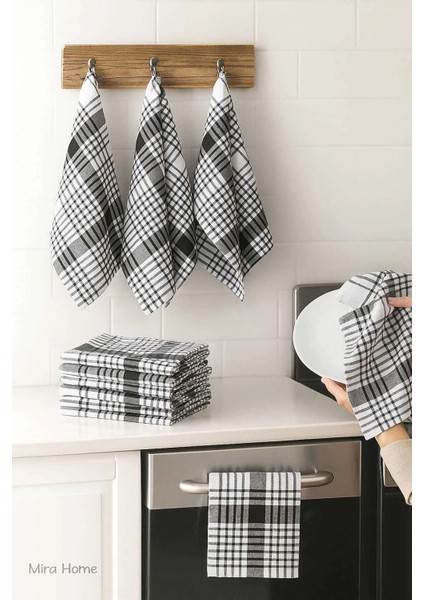 10 Lu Lüks Bulaşık Kurulama Bezi ve Mutfak Peçetesi 50X70 cm Daily Siyah