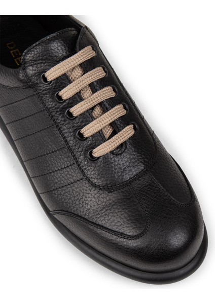 Erkek Hakiki Deri Siyah Günlük Ayakkabı - 01826MSYHC12 indirimleri
