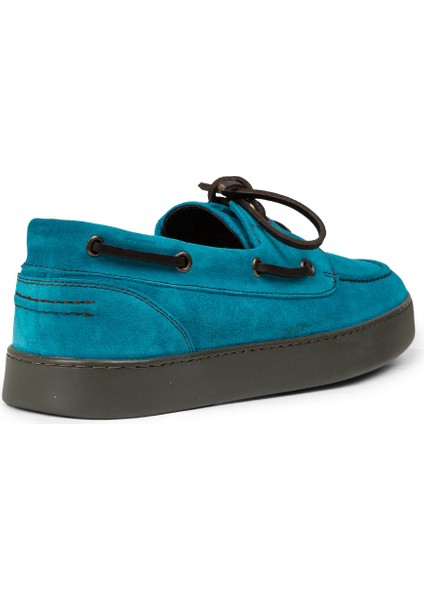 Erkek Hakiki Süet Turkuaz Günlük Marin Ayakkabı - 01952MTRKC01 fiyatları