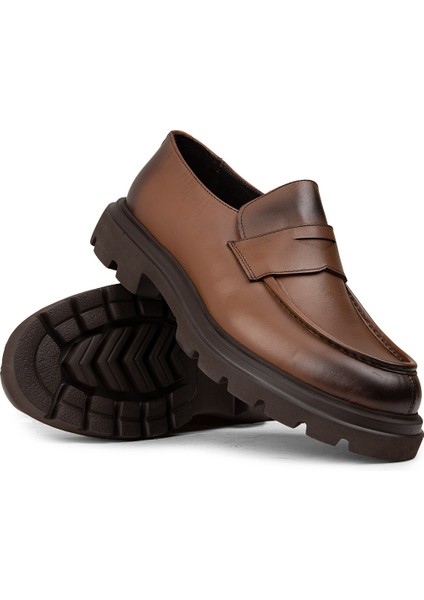 Erkek Hakiki Deri Taba Renk Loafer Ayakkabı - 01980MTBAE03 fiyatları