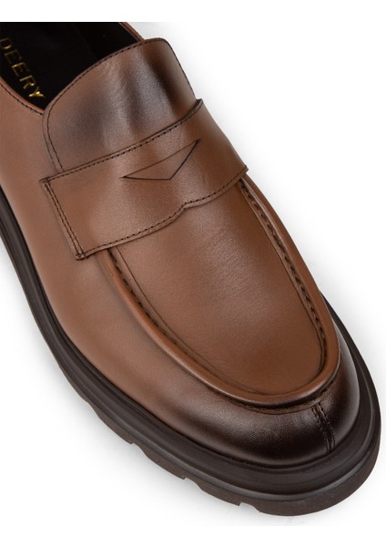 Erkek Hakiki Deri Taba Renk Loafer Ayakkabı - 01980MTBAE03 indirimleri