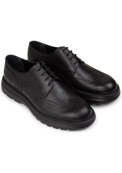 Erkek Hakiki Deri Siyah Günlük Ayakkabı - 01696MSYHE01 fırsatları