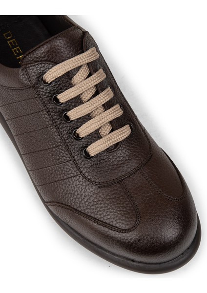 Erkek Kahverengi Hakiki Deri Günlük Ayakkabı - 01826MKHVC34 indirimleri