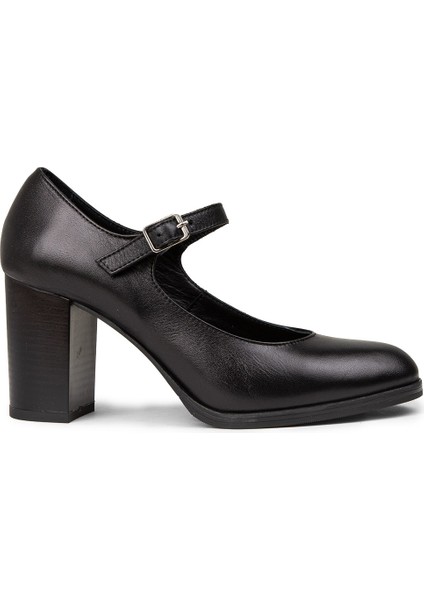 Kadın Hakiki Deri Siyah Mary Jane Günlük Ayakkabı - A2146ZSYHC01