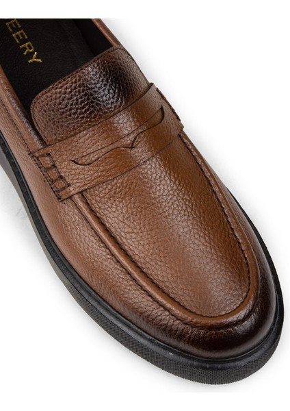 Erkek Hakiki Deri Taba Rengi Loafer Ayakkabı - 01964MTBAE04 indirimleri