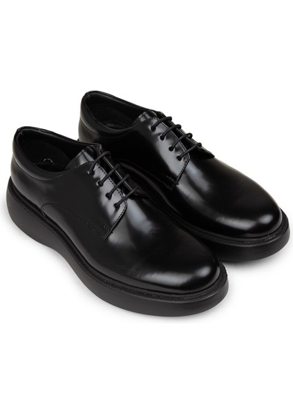 Erkek Siyah Hakiki Deri Günlük Ayakkabı - 01934MSYHE09 fırsatları