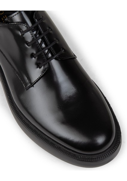 Erkek Siyah Hakiki Deri Günlük Ayakkabı - 01934MSYHE09 indirimleri