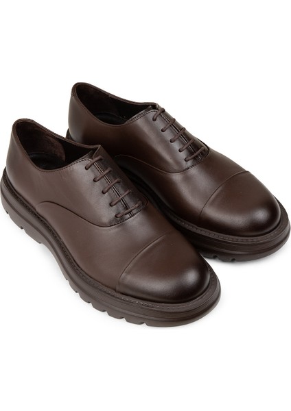 Erkek Kahverengi Hakiki Deri Günlük Ayakkabı - 01026MKHVE05 fırsatları