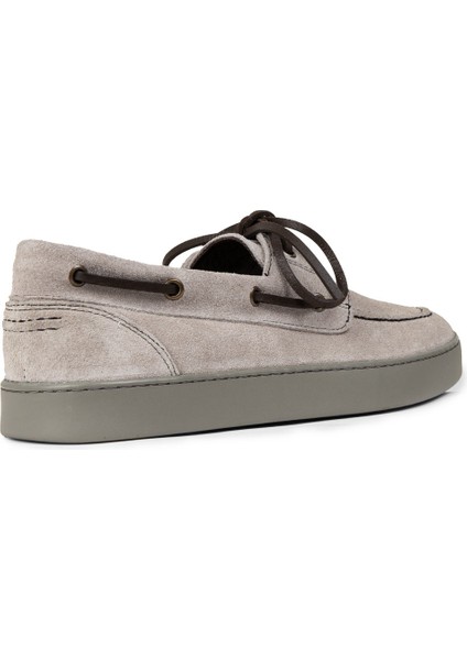 Erkek Hakiki Süet Gri Günlük Marin Ayakkabı - 01952MGRIC01 fiyatları