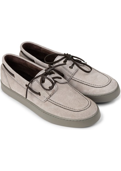 Erkek Hakiki Süet Gri Günlük Marin Ayakkabı - 01952MGRIC01 fırsatları