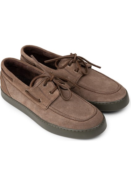 Erkek Hakiki Süet Vizon Renk Günlük Marin Ayakkabı - 01952MVZNC05 fırsatları