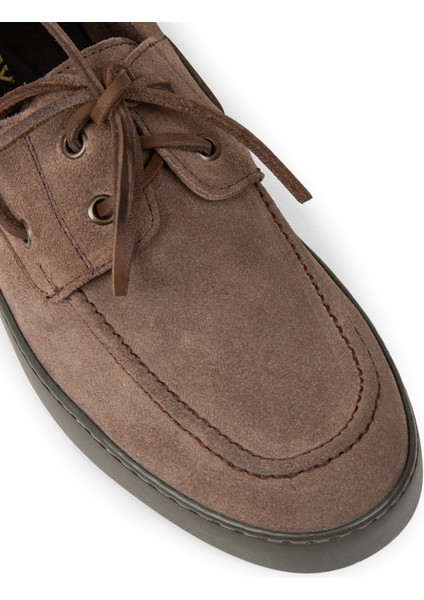 Erkek Hakiki Süet Vizon Renk Günlük Marin Ayakkabı - 01952MVZNC05 indirimleri