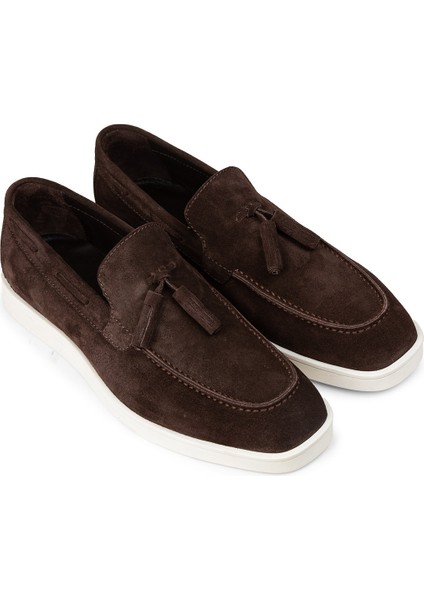 Erkek Hakiki Süet Kahverengi Loafer Ayakkabı - 01994MKHVC02 fırsatları