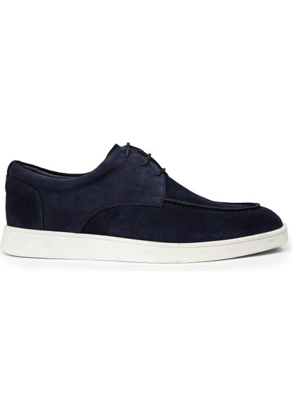 Erkek Lacivert Hakiki Süet Günlük Ayakkabı - 01996MLCVC01