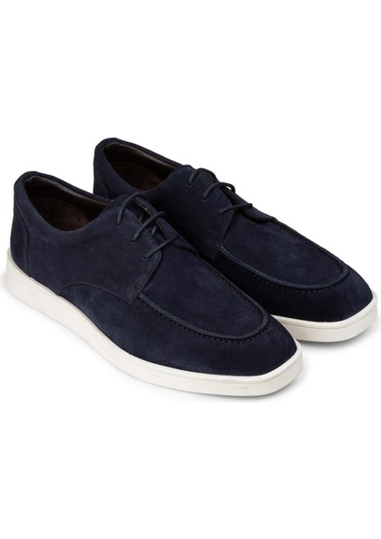 Erkek Lacivert Hakiki Süet Günlük Ayakkabı - 01996MLCVC01 fırsatları