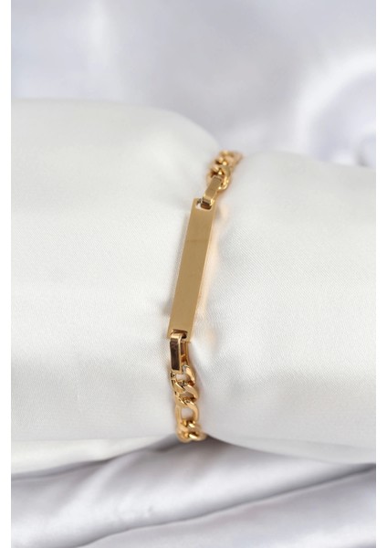 316L Çelik Gold Renk Yazı Yazmaya Uygun Kadın Bileklik - TJ-BB7916