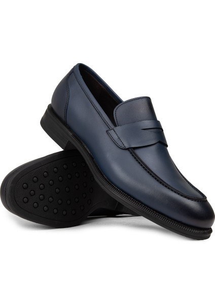 Erkek Hakiki Deri Lacivert Klasik Loafer Ayakkabı - 01995MLCVC01 modelleri
