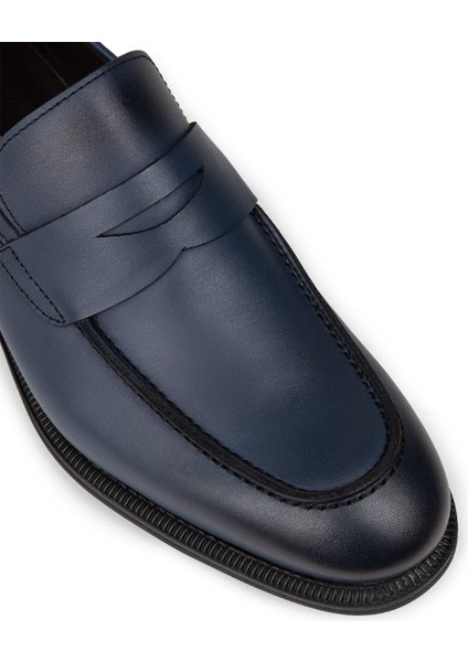 Erkek Hakiki Deri Lacivert Klasik Loafer Ayakkabı - 01995MLCVC01 indirimleri