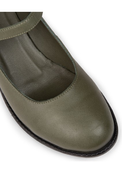 Kadın Hakiki Deri Yeşil Mary Jane Ayakkabı - A2972ZYSLC01 fırsatları