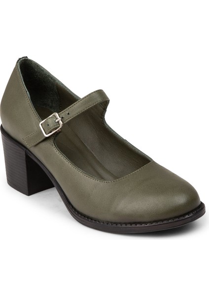 Kadın Hakiki Deri Yeşil Mary Jane Ayakkabı - A2972ZYSLC01 indirimleri