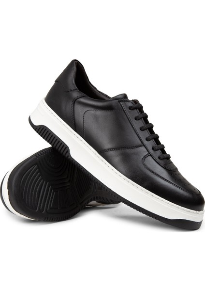 Hakiki Deri Siyah Erkek Sneaker Ayakkabı - 01965MSYHE08 fiyatları