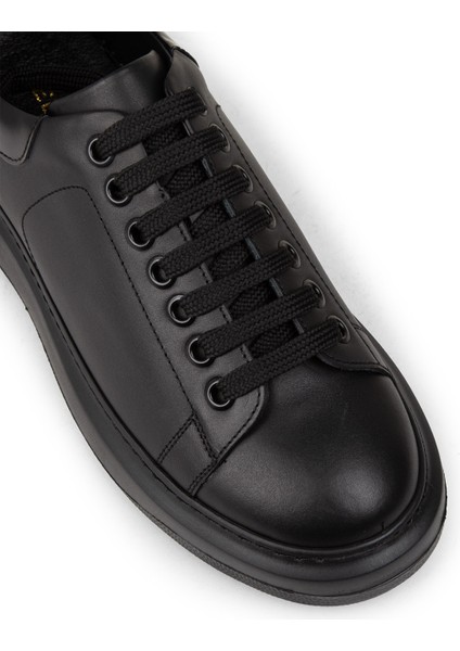 Erkek Hakiki Deri Siyah Sneaker Ayakkabı - 01990MSYHP04 indirimleri