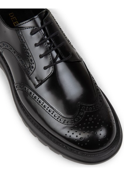 Erkek Hakiki Deri Siyah Günlük Ayakkabı - 01696MSYHE03 indirimleri