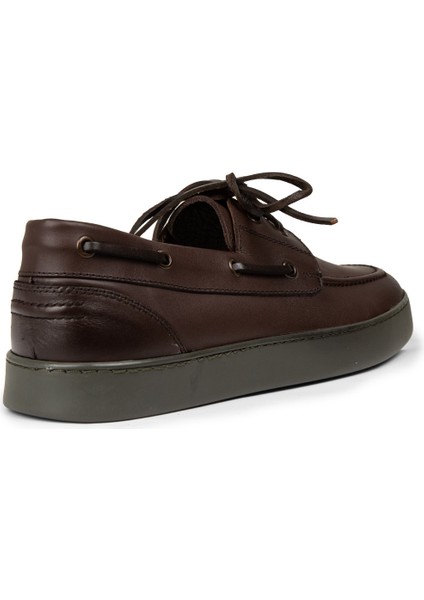 Erkek Kahverengi Hakiki Deri Günlük Marin Ayakkabı - 01952MKHVC05 fiyatları
