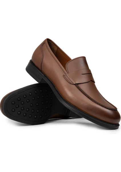 Erkek Hakiki Deri Taba Renk Klasik Loafer Ayakkabı - 01995MTBAC01 modelleri