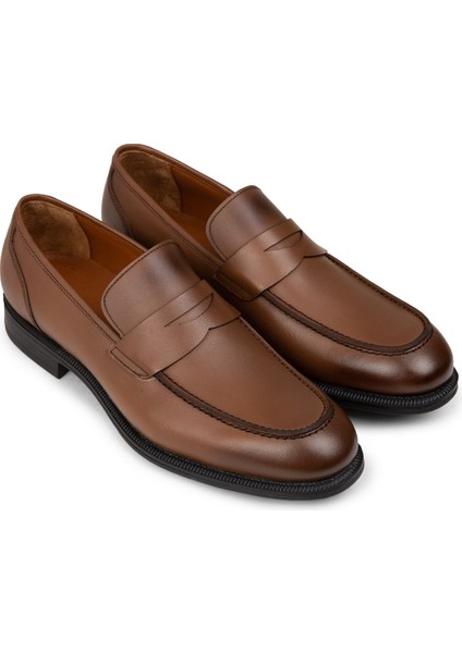 Erkek Hakiki Deri Taba Renk Klasik Loafer Ayakkabı - 01995MTBAC01 fırsatları