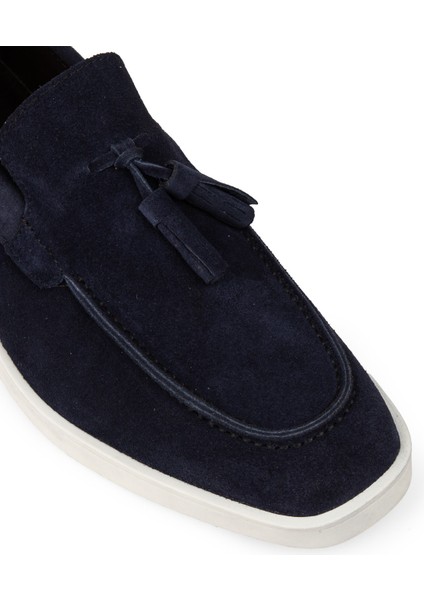 Erkek Hakiki Süet Lacivert Püsküllü Loafer Ayakkabı - 01994MLCVC02 indirimleri
