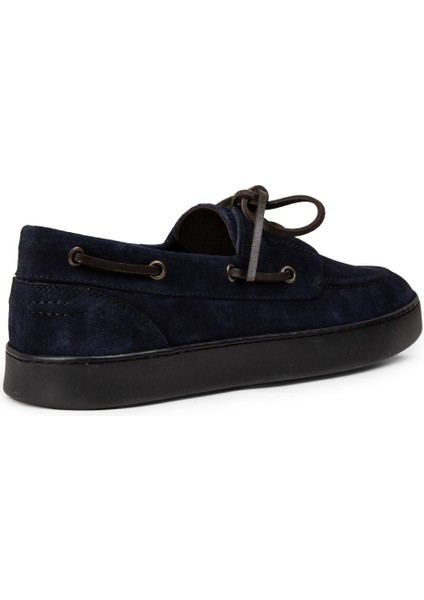 Erkek Hakiki Süet Lacivert Günlük Marin Ayakkabı - 01952MLCVC04 fiyatları