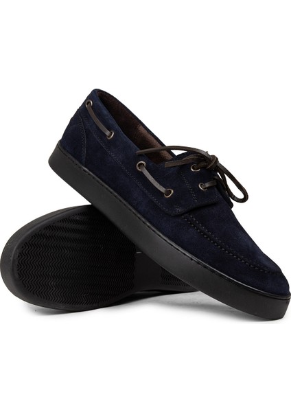 Erkek Hakiki Süet Lacivert Günlük Marin Ayakkabı - 01952MLCVC04 modelleri