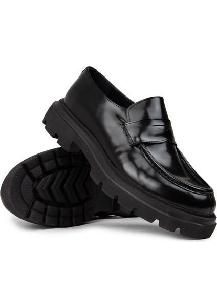 Erkek Hakiki Deri Siyah Loafer Ayakkabı - 01980MSYHE03 modelleri