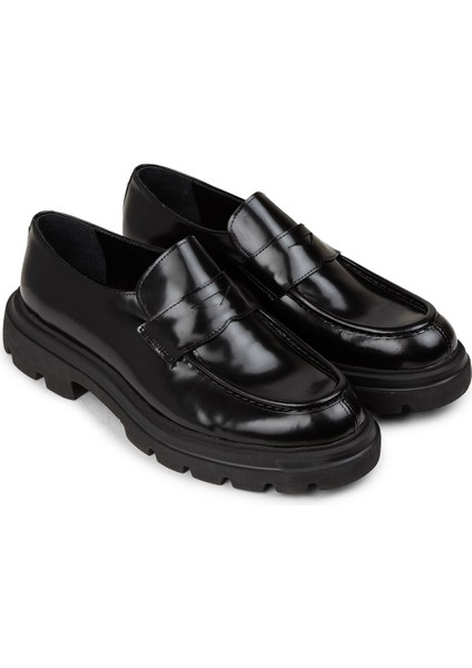 Erkek Hakiki Deri Siyah Loafer Ayakkabı - 01980MSYHE03 fırsatları