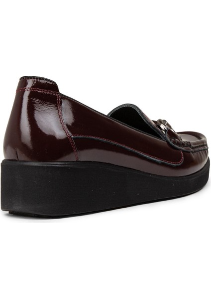 Kadın Hakiki Deri Bordo Tokalı Günlük Ayakkabı - DL750ZBRDC01 fiyatları