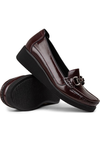 Kadın Hakiki Deri Bordo Tokalı Günlük Ayakkabı - DL750ZBRDC01 modelleri