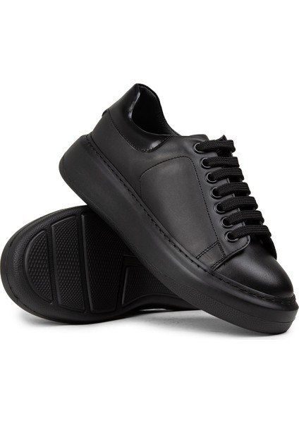 Kadın Hakiki Deri Siyah Spor Ayakkabı - 01991ZSYHP03 modelleri