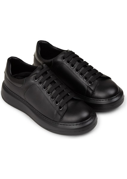 Kadın Hakiki Deri Siyah Spor Ayakkabı - 01991ZSYHP03 fırsatları