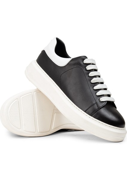 Erkek Hakiki Deri Siyah Sneaker Ayakkabı - 01990MSYHP02 fiyatları