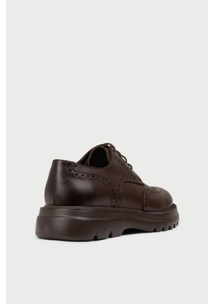 Erkek Kahverengi Hakiki Deri Günlük Ayakkabı - 01696MKHVE01 fiyatları