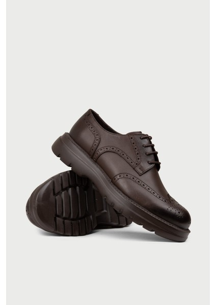 Erkek Kahverengi Hakiki Deri Günlük Ayakkabı - 01696MKHVE01 modelleri