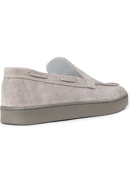 Erkek Hakiki Süet Gri Loafer Ayakkabı - 01993MGRIC01 fiyatları