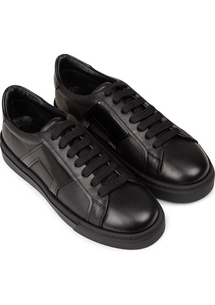 Erkek Siyah Hakiki Deri Spor Ayakkabı - 02002MSYHC04 fırsatları