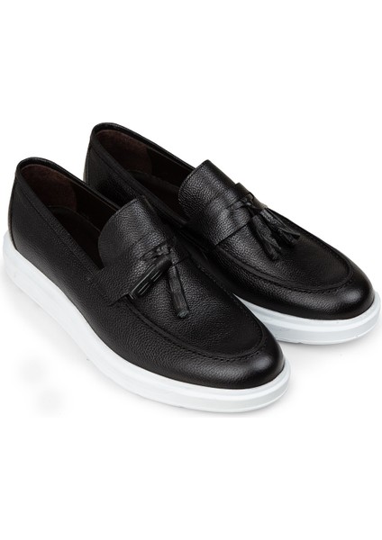 Erkek Hakiki Deri Siyah Comfort Püsküllü Loafer - 01587MSYHP15 fırsatları