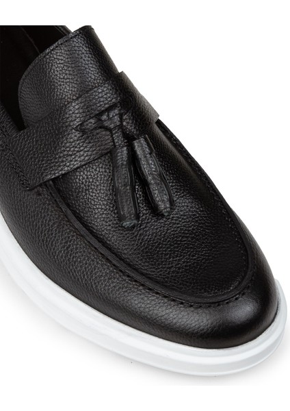 Erkek Hakiki Deri Siyah Comfort Püsküllü Loafer - 01587MSYHP15 indirimleri