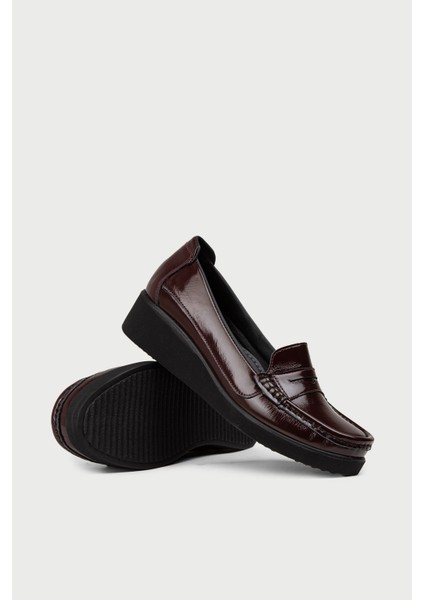 Kadın Hakiki Deri Bordo Dolgu Topuk Ayakkabı - DLV01ZBRDC01 modelleri