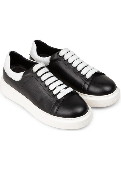 Kadın Siyah Hakiki Deri Sneaker Ayakkabı - 01991ZSYHP01 fırsatları